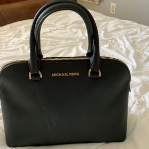 Michael Kors black leather tote.